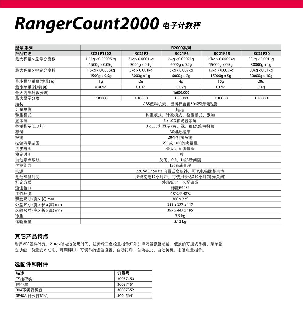 奥豪斯Ranger Count 2000电子计数秤
