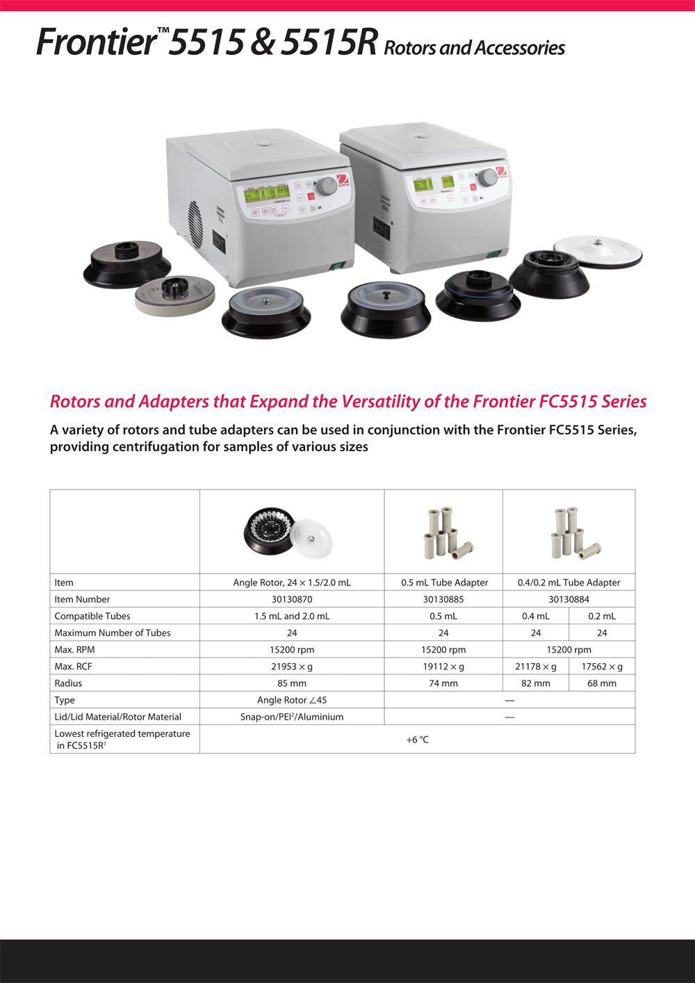 Frontier  5515 & 5515R High-Speed Microliter Centrifuges
